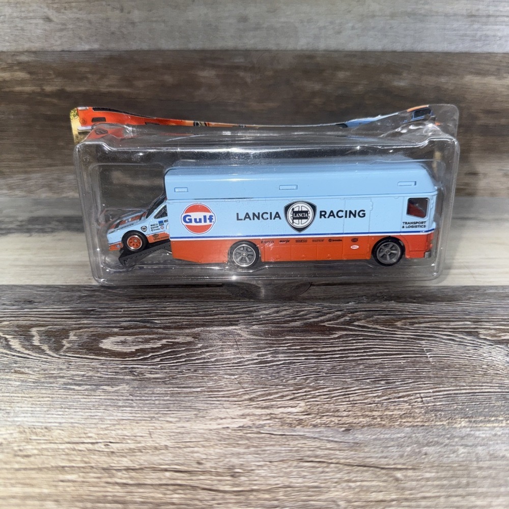 New Hot Wheels Team Transport Gulf Lancia 037 Rally / Euro Hauler Diecast Cars